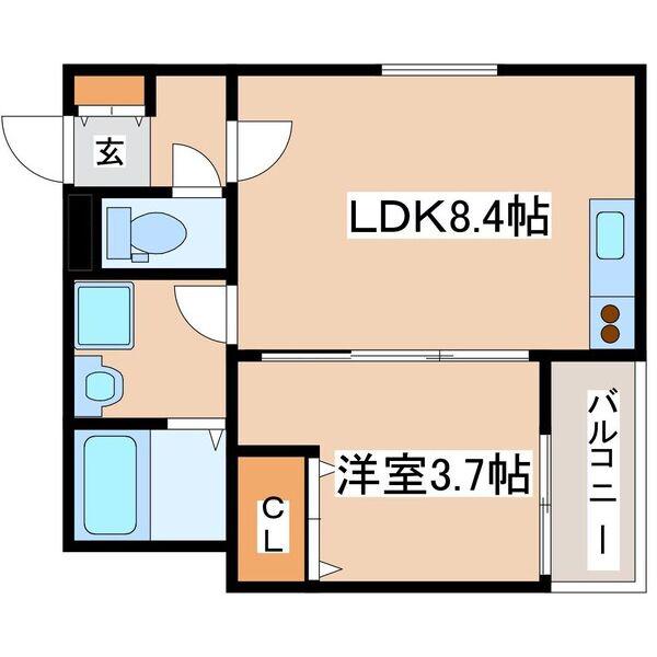 セリリアコンフォート我孫子(1LDK/1階)の間取り写真