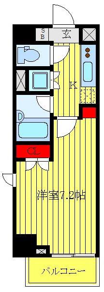 スカイコート板橋区役所前(1K/2階)の間取り写真