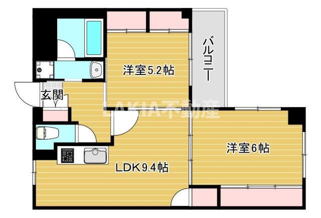 シェルマンド毛馬(2LDK/3階)の間取り写真