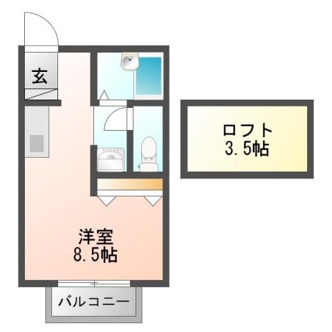 フローラ 泉町(ワンルーム/1階)の間取り写真
