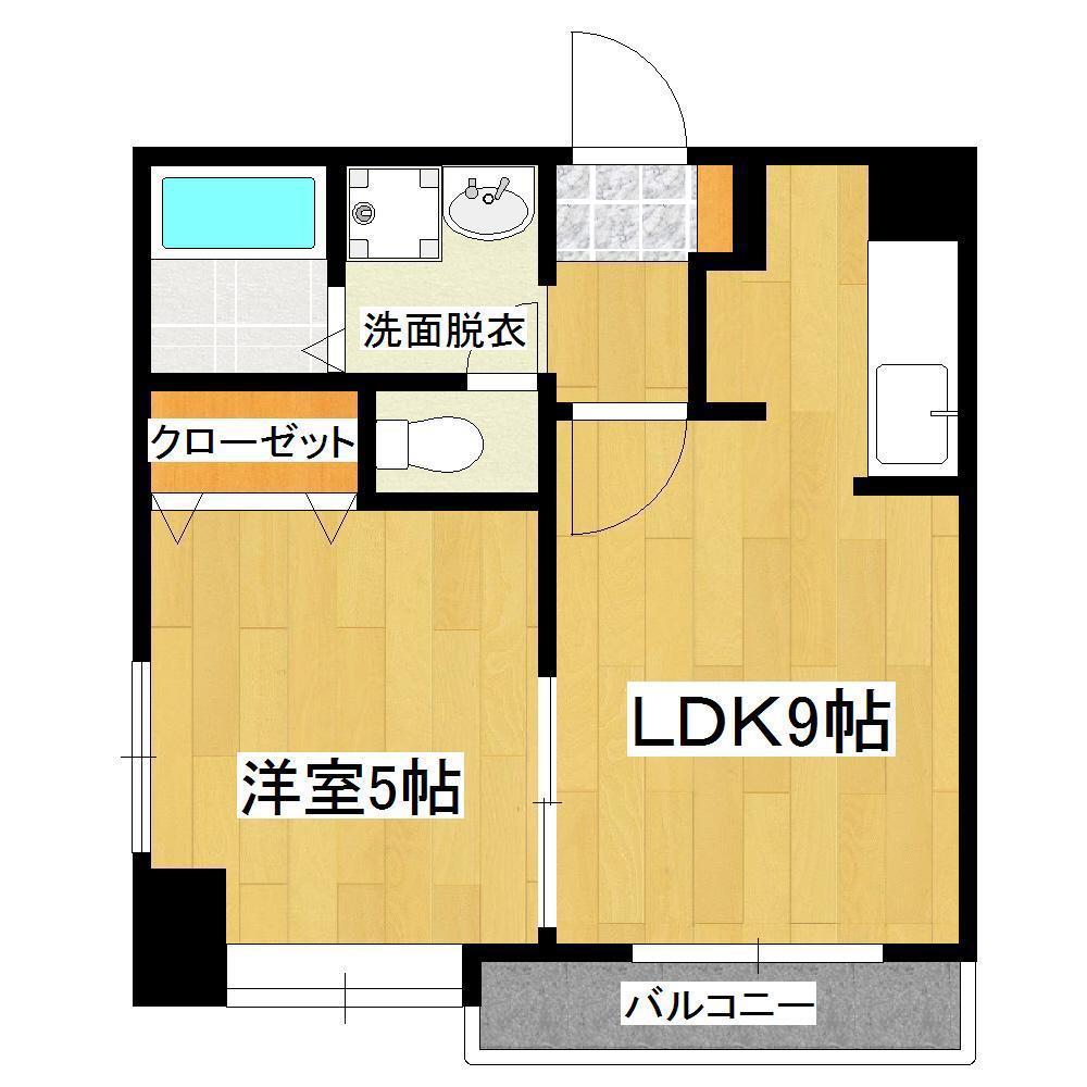カラーズ(1LDK/5階)の間取り写真