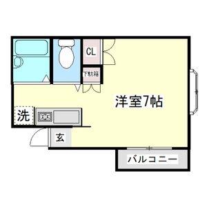 メゾン川崎(ワンルーム/3階)の間取り写真