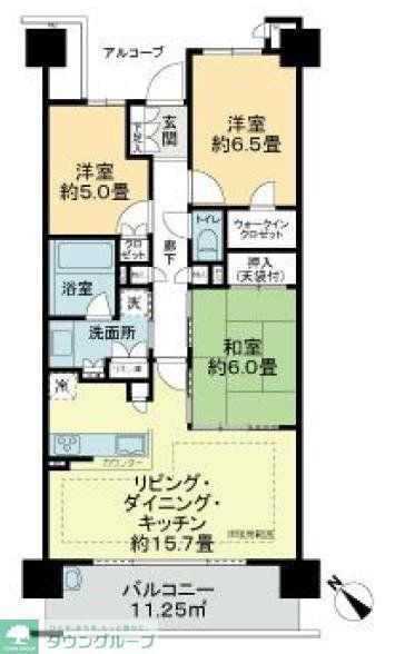 リライズガーデン西新井スカイレジデンス(3LDK/17階)の間取り写真