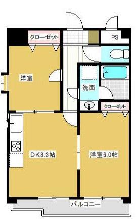 アルトーレ町田(2DK/3階)の間取り写真