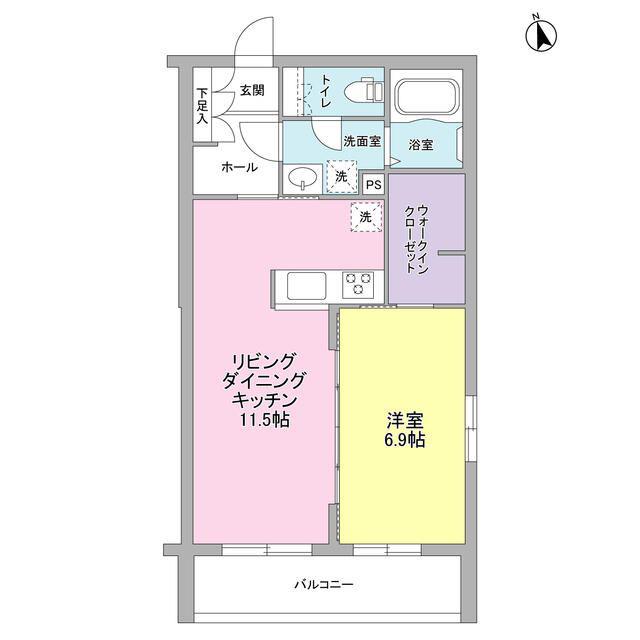 プレジオ桜丘(1LDK/1階)の間取り写真