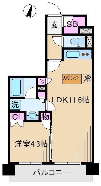 RAPPORT M`S(1LDK/6階)の間取り写真