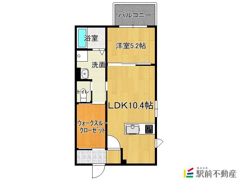 CHATON姪浜(1LDK/2階)の間取り写真
