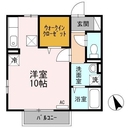 セジュールナガイIII(ワンルーム/1階)の間取り写真