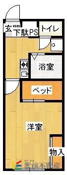 レオパレス新川(1K/1階)の間取り写真