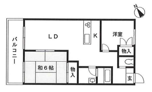 関口第3ビル(2LDK/3階)の間取り写真