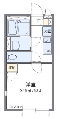 ハピネス光が丘II(1K/1階)の間取り写真