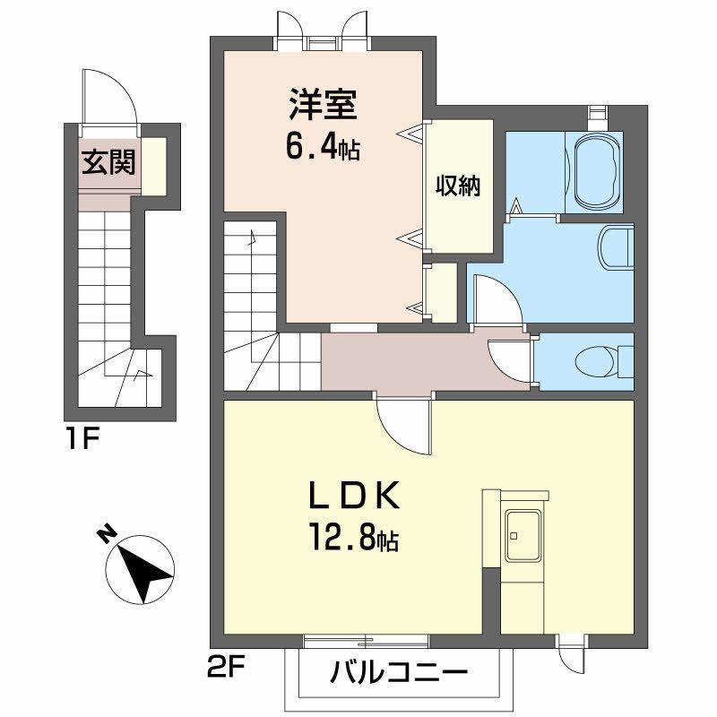 シャーメゾンY(1LDK/2階)の間取り写真