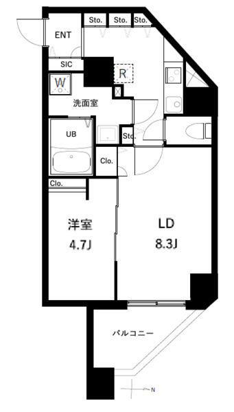 アーバンパーク入谷(1LDK/10階)の間取り写真