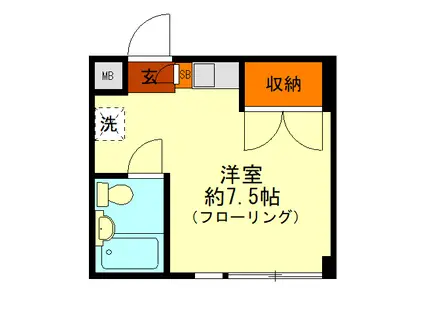 FM-10(ワンルーム/1階)の間取り写真