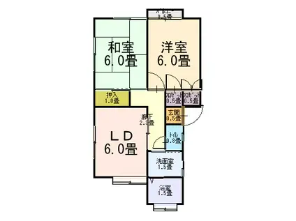 スエヒロハイツ(2DK/2階)の間取り写真