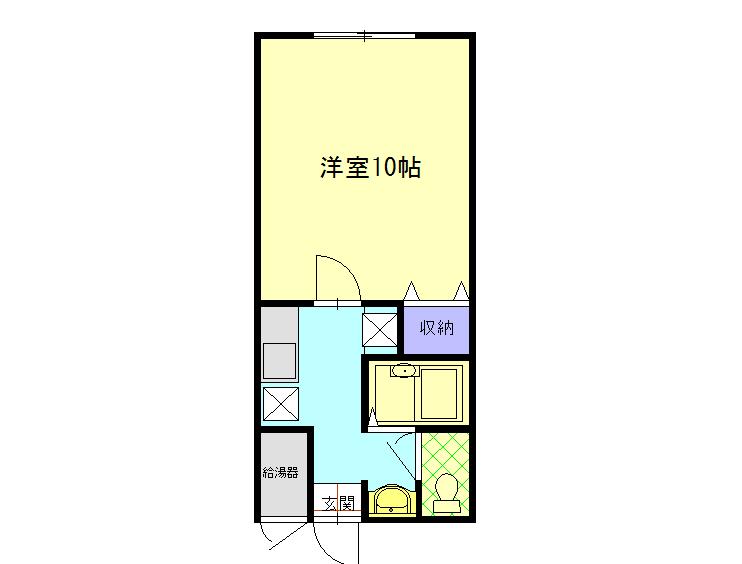 プランタン二日市(1K/1階)の間取り写真
