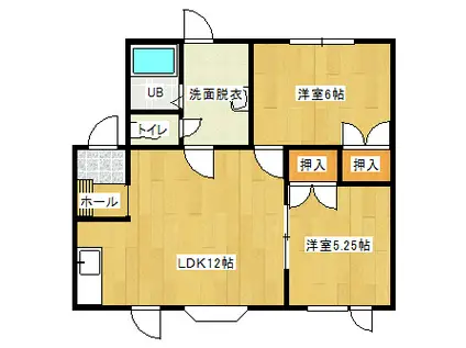 エスポワール(2LDK/2階)の間取り写真