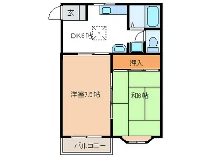 MARUTOMO A(2DK/1階)の間取り写真