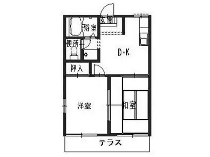 タウニィほととぎす(2DK/1階)の間取り写真