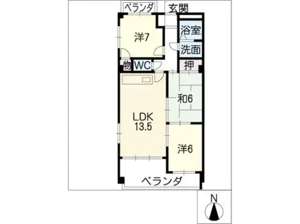メゾン・ド・櫻(3LDK/3階)の間取り写真