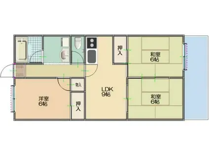 スカイタウン春日(3LDK/1階)の間取り写真