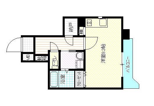 なかよしマンション塩上(ワンルーム/3階)の間取り写真