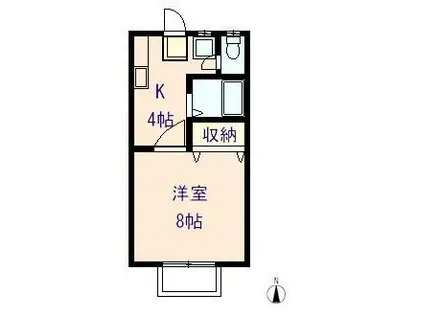 メゾンフォレスタV(1K/2階)の間取り写真