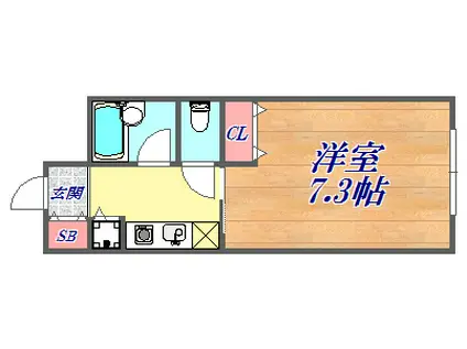 松屋北野坂ビル(1K/3階)の間取り写真