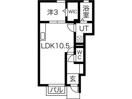ノイハウス(1LDK/1階)の間取り写真