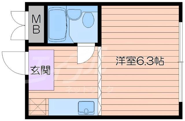 ハイム高城(1K/3階)の間取り写真