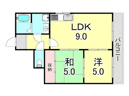 サンコート須磨(2LDK/4階)の間取り写真