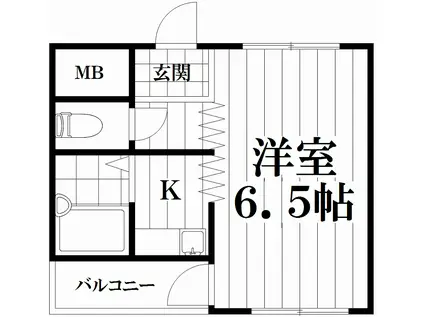 フルーレミサキ(1K/3階)の間取り写真