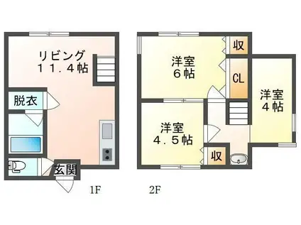 リボーンハウス(3LDK/1階)の間取り写真
