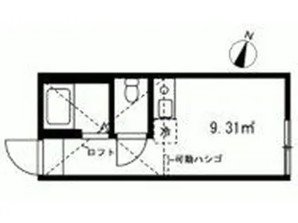 モーゼルの杜(ワンルーム/2階)の間取り写真