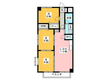 グレースガーデンK(3LDK/4階)の間取り写真