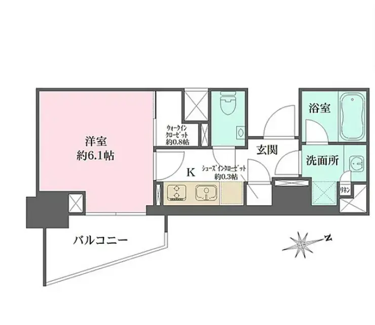 ザ・パークワンズ山吹神楽坂 3階階 間取り