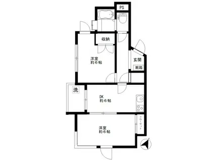 西原GSマンション(2DK/1階)の間取り写真