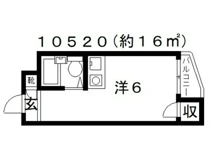 ロイヤルシャトー藤井寺II(ワンルーム/3階)の間取り写真