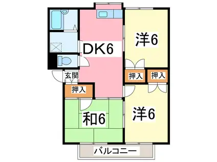 レジデンス東太田(3DK/1階)の間取り写真