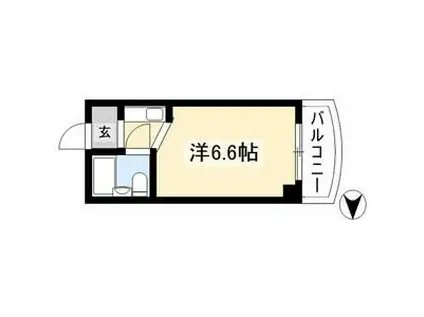 ドール豊(ワンルーム/5階)の間取り写真