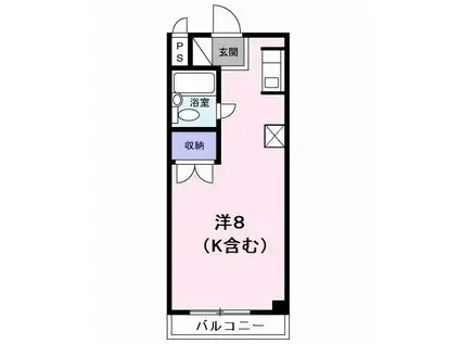 ウインク松木(ワンルーム/2階)の間取り写真