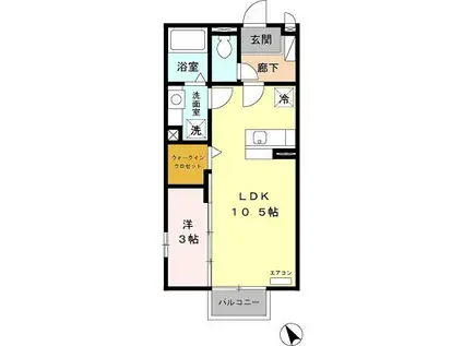 メゾンルミエール(1LDK/1階)の間取り写真