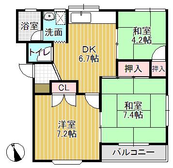 ステラ 泉(3DK/2階)の間取り写真