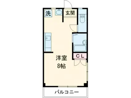 HUDO辛島(ワンルーム/3階)の間取り写真