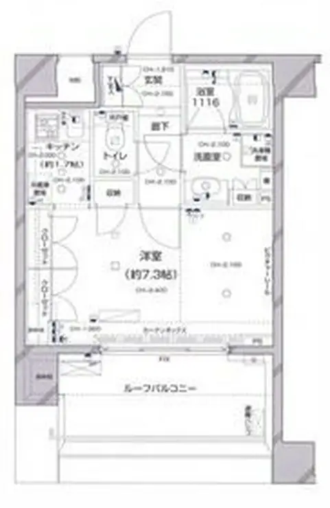 パレステュディオ新宿パークサイド 7階階 間取り