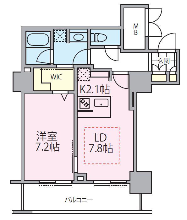 ロイヤルパークスタワー南千住(1LDK/18階)の間取り写真