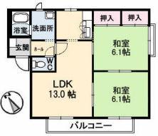 CHEZ-MOI A棟(2LDK/1階)の間取り写真