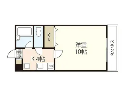 KSビル(1K/2階)の間取り写真