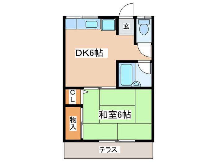 セイユウハイツIII(1DK/1階)の間取り写真
