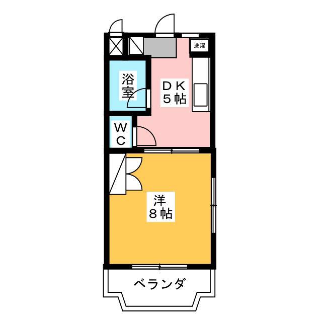 トライアングル(1DK/3階)の間取り写真